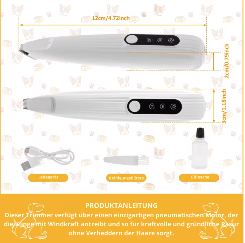 PawTrim Pro™ – Leiser, kabelloser Pfoten- & Gesichtstrimmer